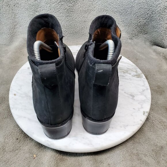 Vionic Shoes Womens 8 Joslyn Black Nubuck Leather Ankle Boots Weather Resistant - Picture 8 of 10